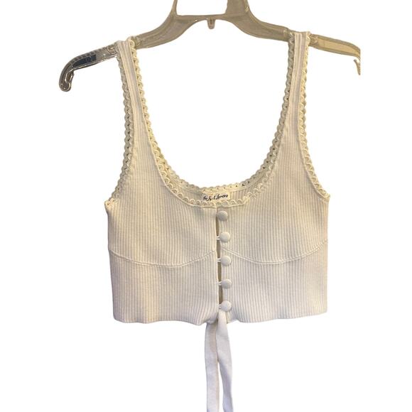 NWOT!! For Love and Lemons Pointelle Knit Cropped Tank L - Picture 4 of 7